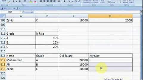 Excel Formulas Urdu Tutorials   Part 19   by Irfan Wazir Ali   YouTube