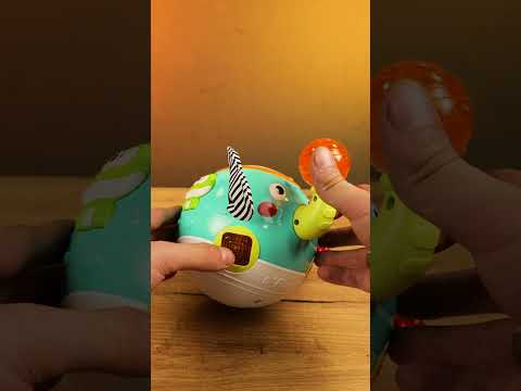 Брязкальце "Слоник" з підсвічуванням та мелодіями обертовий хоботок для дітей інтерактивна іграшка, видео 1