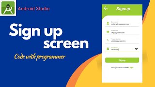 signup page in android studio || Android Studio 2022 || real estate app tutorial 2