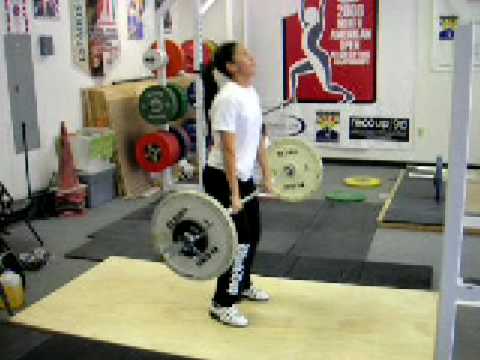 Pro Boxer Becky Garcia Performaning Cleans from above the knee