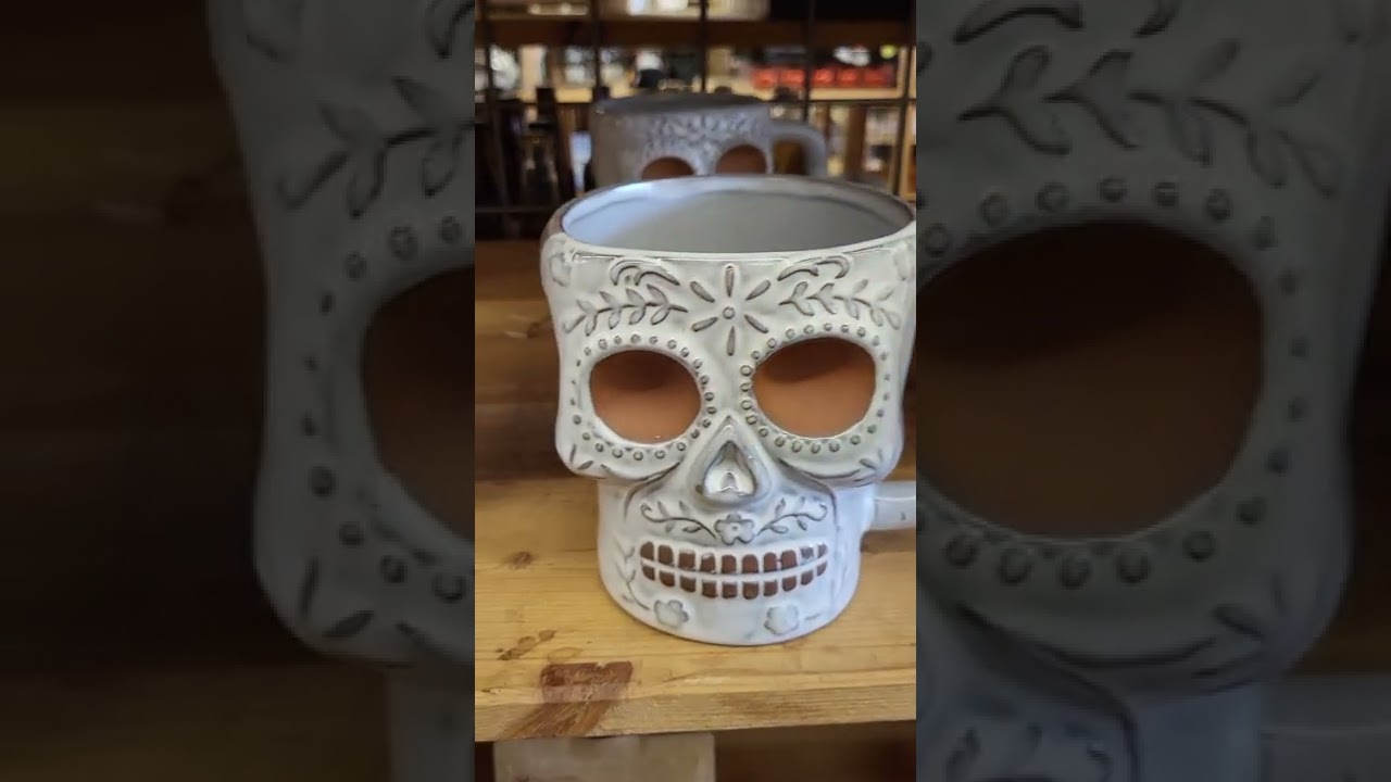 Day of the Dead Skull Mug - Halloween Decorations