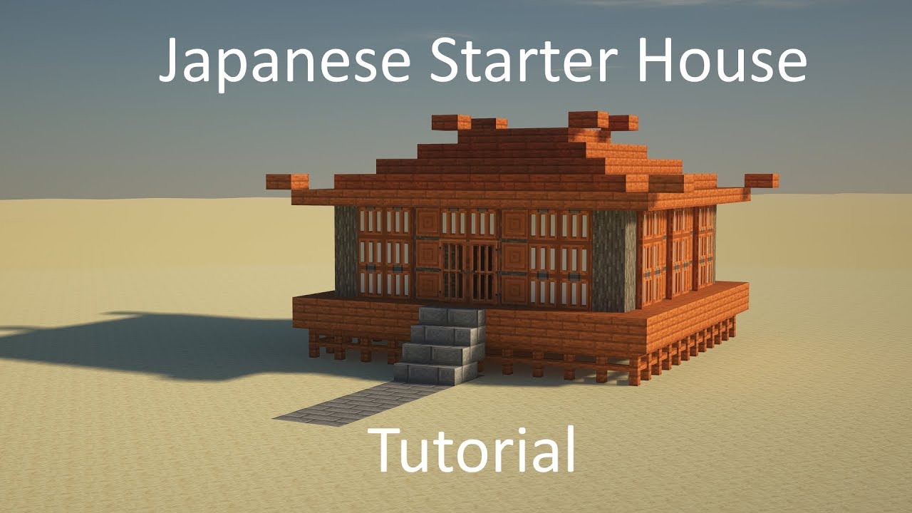 How to make a Japanese Style Minecraft Starter house - Tutorial - YouTube