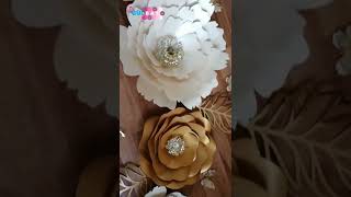 ورد من الكرتون ورد زينة كوشة مناسبات ورد لصالون زينة حائط من الكرتون paper flower 8