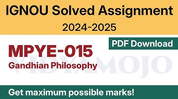 IGNOU MPYE 015 Solved Assignment 2024-25 PDF Download | IGNOU M.A.(Philosophy)/MAPY IInd Year
