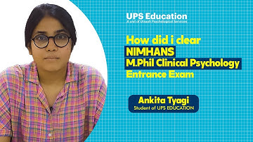 Ankita Tyagi on her selection in NIMAHANS MPhil Clinical Psychology (Now MA Clinical)  Entrance