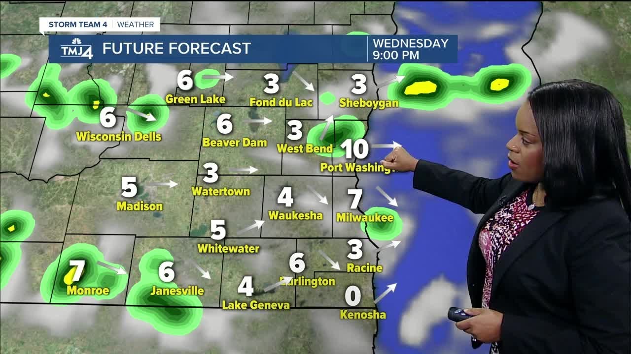 Scattered showers possible Wednesday evening, clearing overnight - YouTube