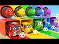 Find the Correct Wheel by Color | Giant Wheels of School bus, Fire truck-Learn Colors Nursery Rhymes