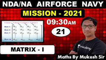 Maths MATRIX - I ( Class-21 )//NDA-AIRFORCE-NAVY // BY-Mukesh Sir //@R.S SIR