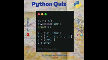 Python Quiz | Day 8 | What is the output of following code ?