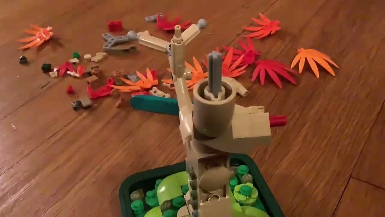 Building Lego Japanese maple tree.