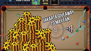 Giveaway Jakarta to one of my Fan | 300k Coins Giveaway | 8 Ball Pool Lover...