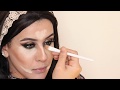 Gold &amp; Black Halo Eyeshadow مكياج عيوني سموكي ذهبي