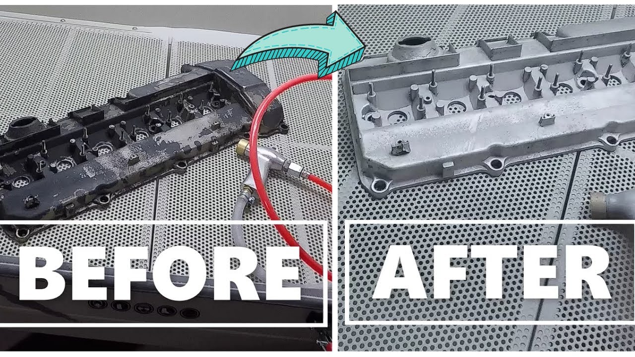 Sandblasting BMW Valve Cover (so satisfying) YouTube