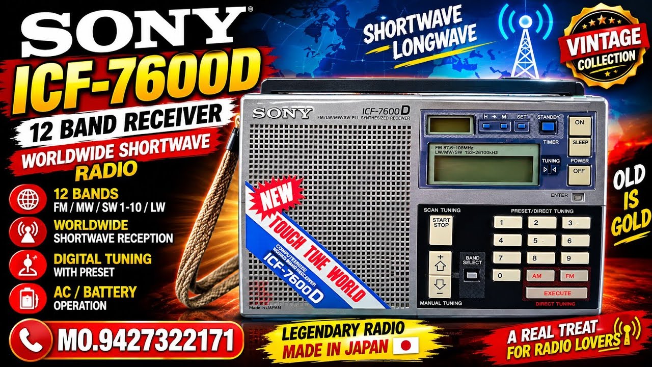 SONY ICF-7600D ラジオ ワイドバンドレシーバー SONY ICF -7600 D WORLD BAND VINTAGE RECEIVER COMPLETE