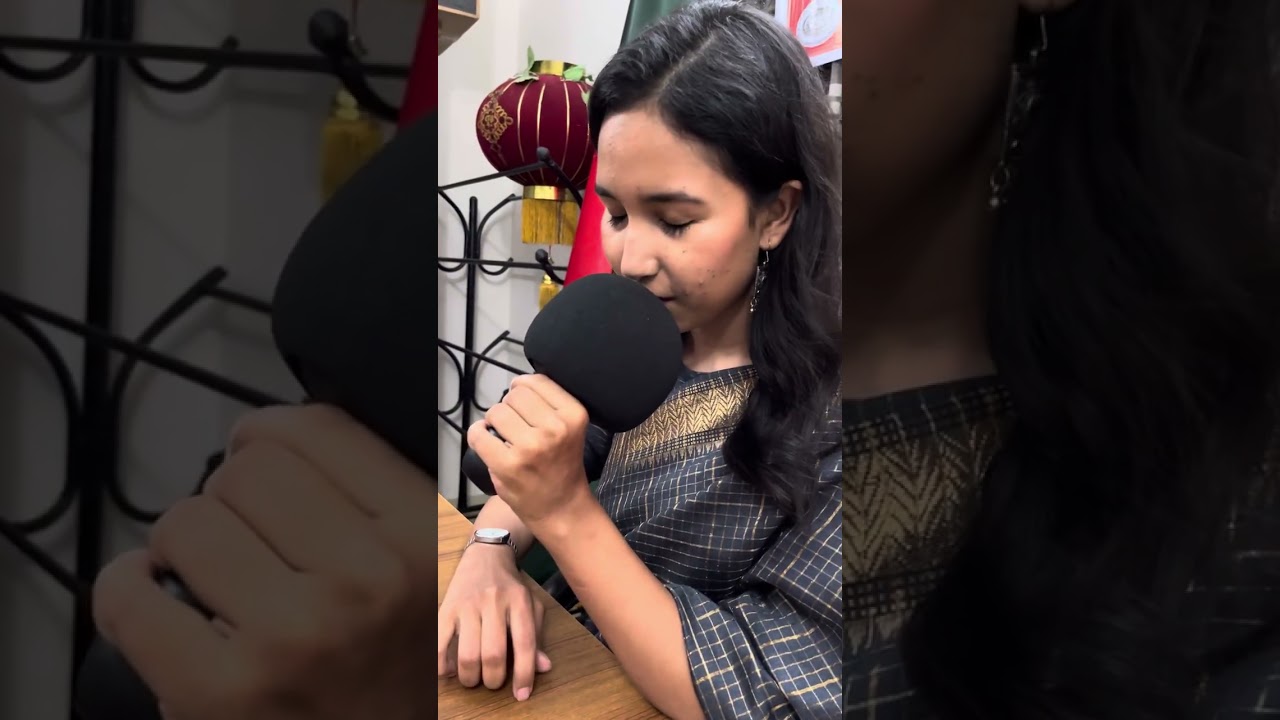 Ritu Roy, EC Member of We Speak Chinese Club Bangladesh Limited, is singing a Chinese song, 19Jul25