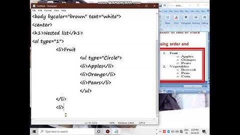 HTML Class 13 Nested List in Html