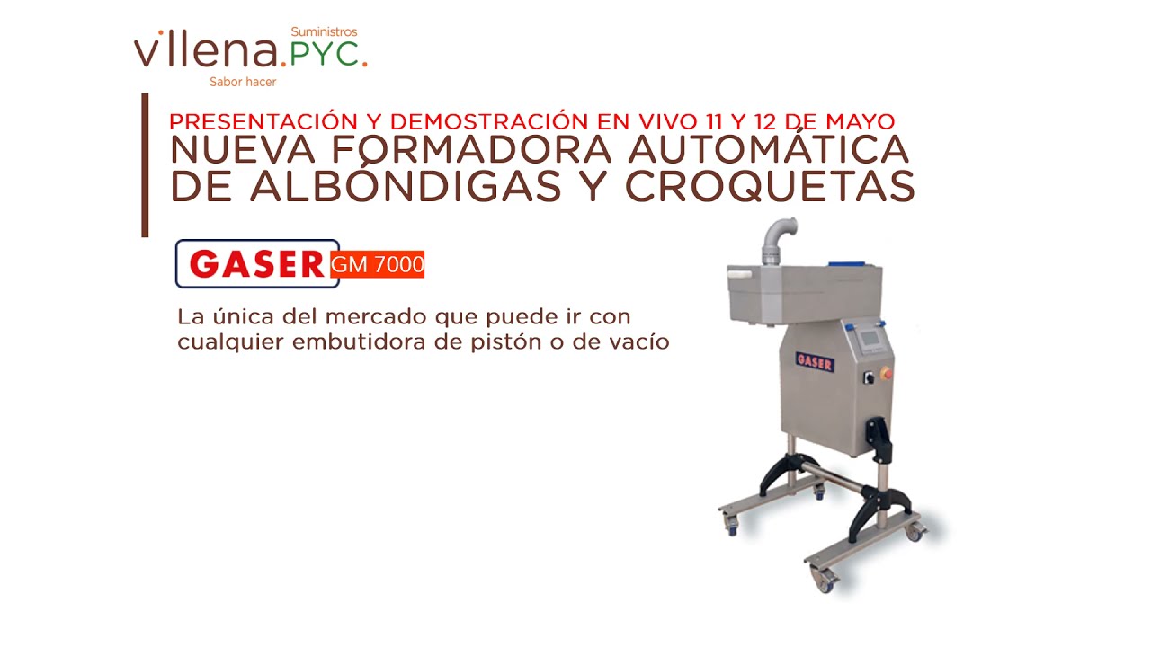 Presentación NUEVA FORMADORA AUTOMÁTICA DE ALBÓNDIGAS Y CROQUETAS GM 7000 Gáser en Villena Impulsa