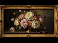 Vintage Framed Tv Screen Wallpaper Floral Tablo Ekran Duvar Kağıdı Ambiance