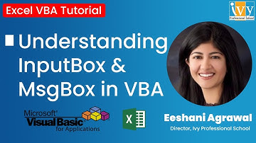 Input Box and Message Box in VBA | VBA Codes | VBA Syntax | Variables | Eeshani Agrawal | Automation
