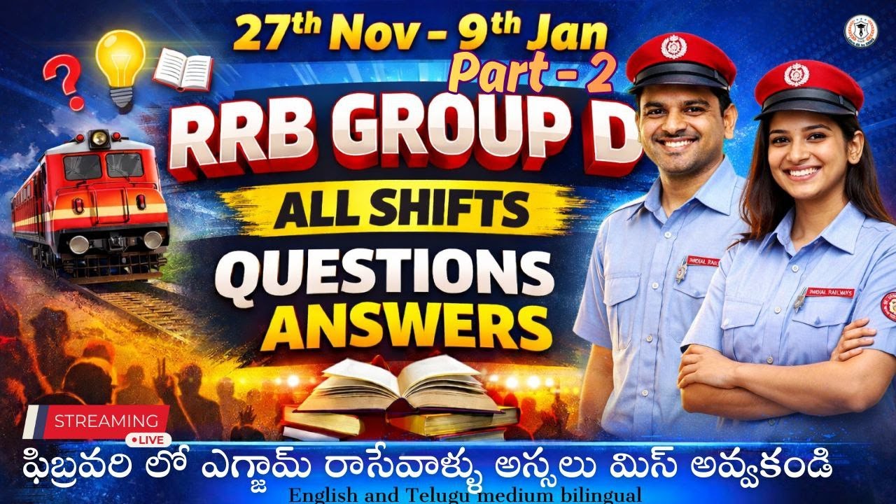 RRB Group D 2025 | 27 Nov – 9 Jan All Shifts Questions & Answers 🔥 Final Revision LIVE ( PART  - 2 )