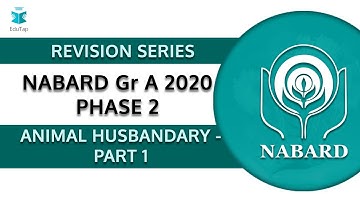 Lecture 6| NABARD Gr  A 2020| Phase 2| Animal Husbandry - Part 1