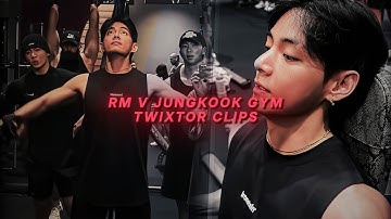 NAMJOON, TAEHYUNG AND JUNGKOOK - gym workout vlog (twixtor clips)
