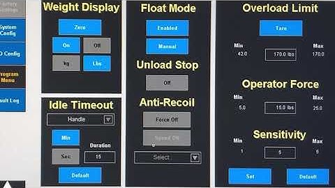 06 03 3 Gorbel G Force Q2 & iQ2 Smart Connect User Interface Program Menu Settings