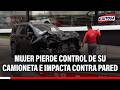 🔴🔵 Aparatoso choque en Surco: Mujer pierde control de su camioneta e impacta contra pared
