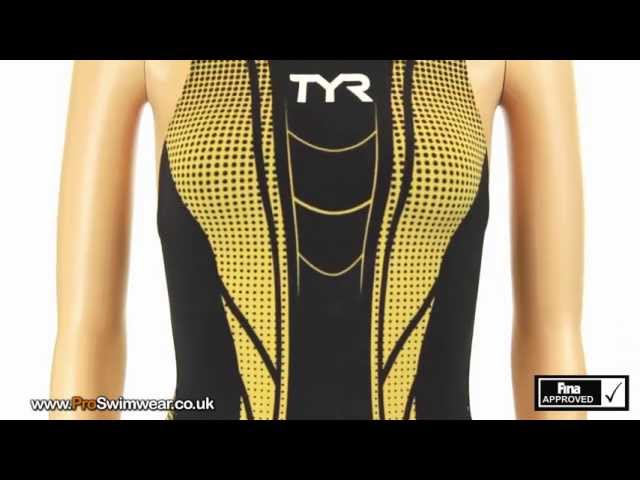 TYR AP12 Black/Gold Closedback Kneeskin - Presented by ProSwimwear 