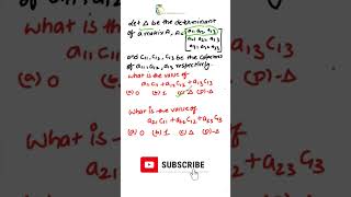 Determinants Class 12 Maths Important Questions| Cofactor of Matrices | class12 nda shorts viral