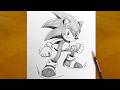 How to Draw Sonic the Hedgehog FULL BODY Step by Step