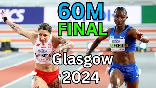 Julien Alfred vs Ewa Swoboda 60 Meter Final II 2024 World Indoor Championships Glasgow