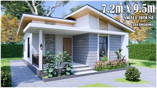 Small House Design | 7.2m x 9.5m with 3Bedrooms (Simple life)