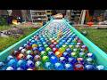 1000 Marble Run ASMR ☆ A Relaxing Story in a Transparent Rotating Bucket