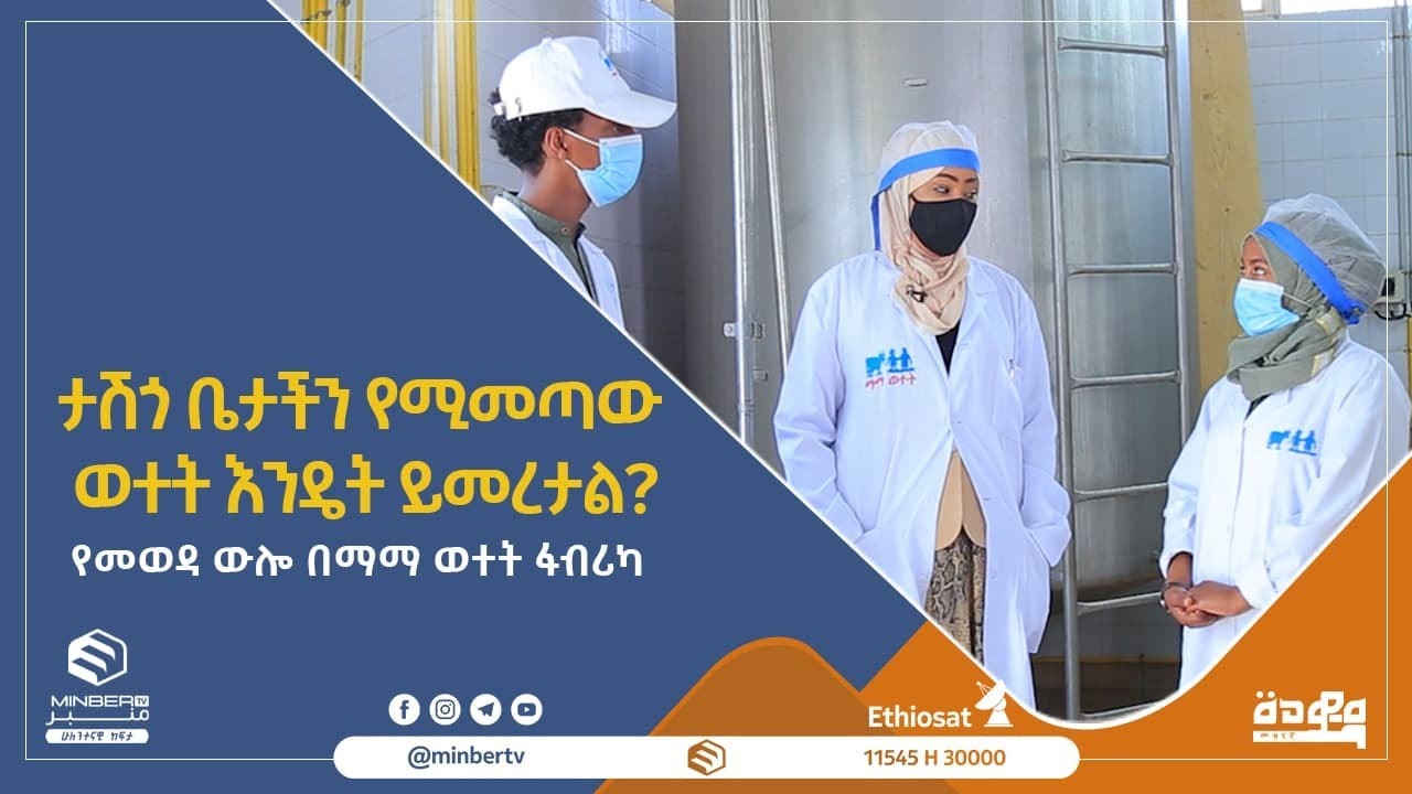 ታሽጎ ቤታችን የሚመጣው ወተት እንዴት ይመረታል? || የመወዳ ውሎ በማማ ወተት ፋብሪካ ||MinberTV