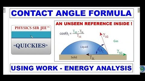 JEE ADVANCED QUICKIES | SURFACE TENSION | PROVING CONTACT ANGLE USING ENERGY ANALYSIS | YOUNG
