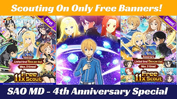 Scouting Every Free Banner In Sword Art Online!『SAO: Memory Defrag』