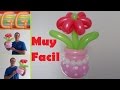 como hacer flores con globos largos - globoflexia fácil flores - como hacer un florero con globos