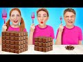 GIANT VS TINY FOOD 24 HOURS || Best Food Challenge! For Yummy Lovers by Teeheehee!