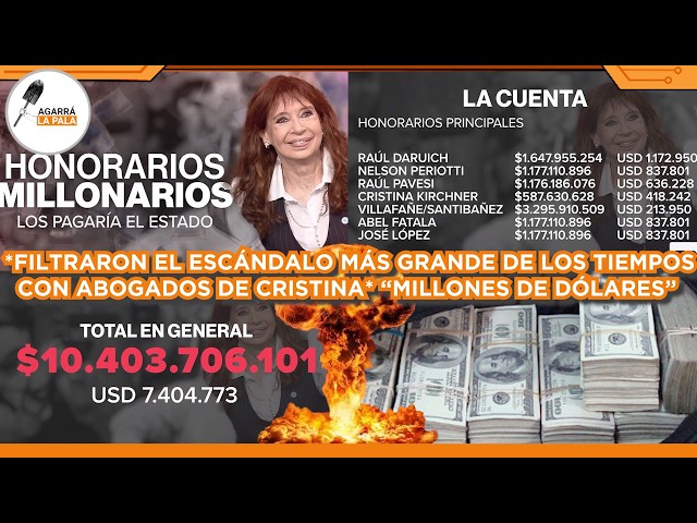 A ABOGADOS DE CRISTINA LES FILTRAN ESCÁNDALO MÁS GRANDE DE LOS TIEMPOS: "HONORARIOS DE MILLONES"