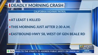 One person killed in crash on eastbound highway 58