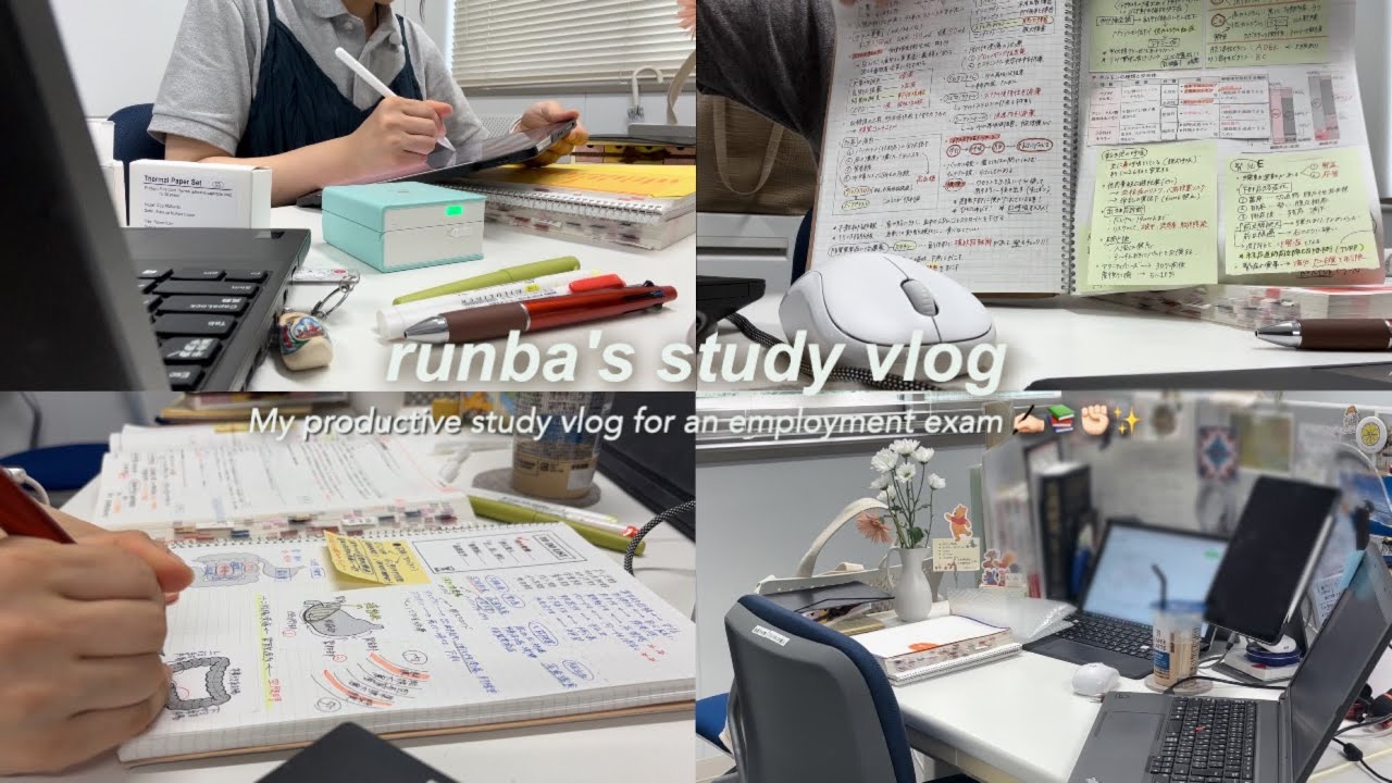 eng) study vlog｜就職試験対策ブイログ✍🏻 🎧｜国試勉強のノートチラ見せ📖（ft. Phomemo）｜看護大学院生｜ストレス発散も🍴🛒♪