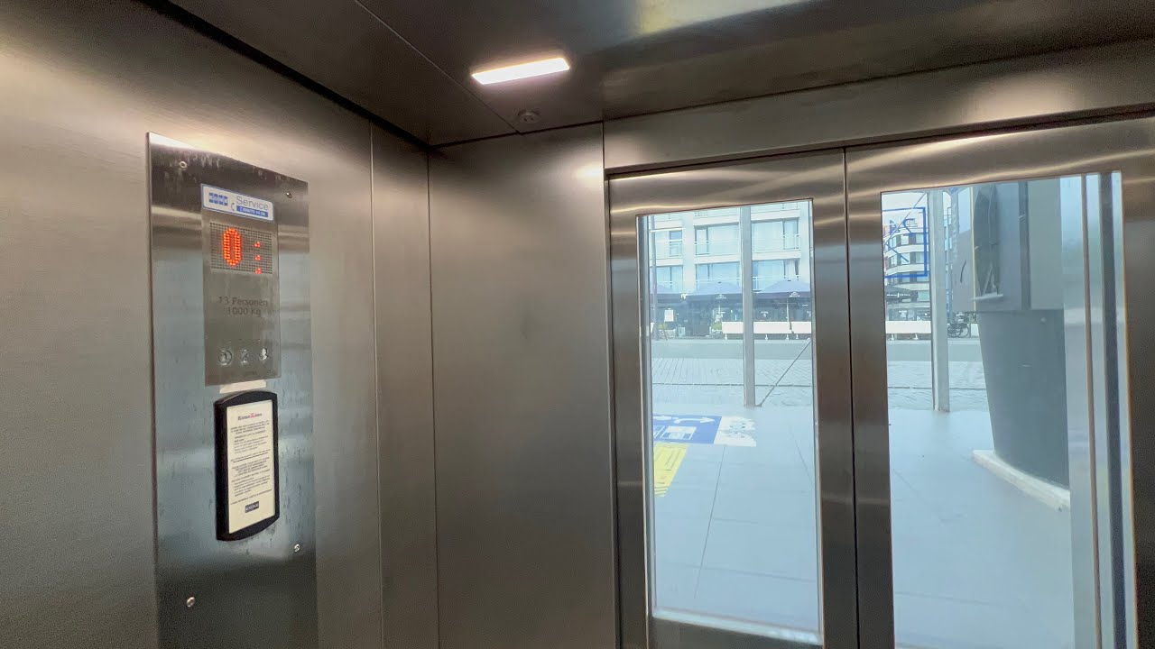 2012 KONE MonoSpace MRL Traction Elevator @ Parking Indigo Koninginnelaan, Ostend, Belgium.