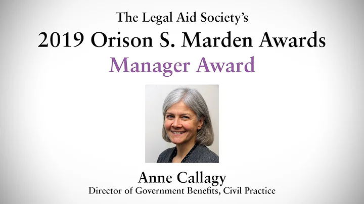 2019 Orison S. Marden Award Winners: Anne Callagy