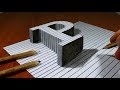 Draw a Letter P on Line Paper   3D Trick Art