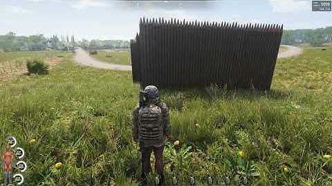SCUM game testing frag grenades to break base fence