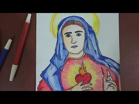 Menggambar Bunda Maria "Spesial bulan Rosario" - YouTube