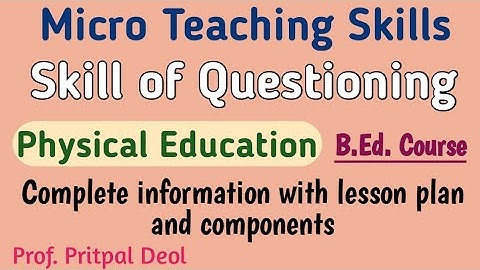 Skill of Questioning of Physical Education in Punjabi // For B.Ed. Course 