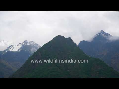 Green mountain valley and terraced fields in Pithoragarh