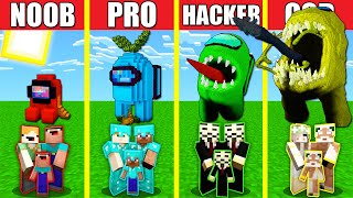 Minecraft Battle: AMONG US HOUSE BUILD CHALLENGE - NOOB vs PRO vs HACKER vs GOD \/ Animation IMPOSTOR